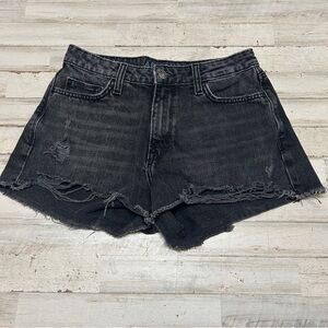 Women’s Arizona Jeans Denim Hi-Rise Black Shorts Distressed Size 7